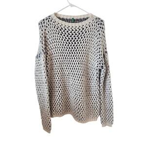 United Colors Of Benneton Wool Alpaca Mohair Blend Chunky Knit Sweater Large